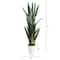 5ft. UV Resistant Artificial Snake Plant in White Decorative Planter